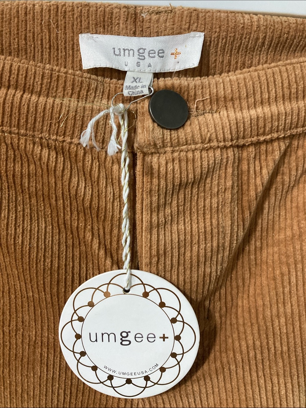 Umgee Corduroy Flare Jeans in Camel Flare waist 18’ - Picture 3 of 4